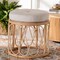 Bali & Pari Hachiro Bohemian Natural Rattan Ottoman Footstool 244-13668-ZORO - alternate 2